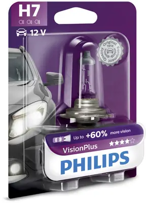 КРУШКА H7 VisionPlus+60 12V 55W PX26d PHILIPS