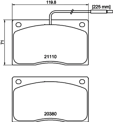 комплект спирачно феродо, дискови спирачки HELLA               