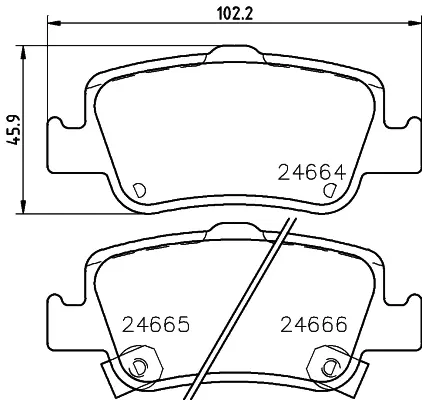 комплект спирачно феродо, дискови спирачки HELLA               