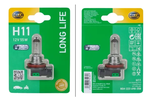 крушка с нагреваема жичка, фар за дълги светлини HELLA               