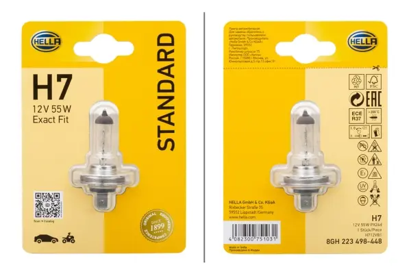 крушка с нагреваема жичка, фар за дълги светлини HELLA               