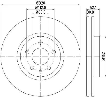 Спирачни дискове за AUDI Q5 (8R) 2.0 TDI quattro 8DD 355 117-191 HELLA               