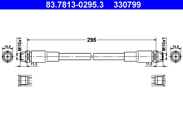 Спирачни маркучи за Volkswagen PASSAT Variant (3B5) 2.0 4motion 83.7813-0295.3 ATE                 