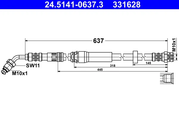 Спирачни маркучи за AUDI A5 Sportback (F5A) 2.0 TDI quattro 24.5141-0637.3 ATE                 