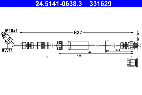 Спирачни маркучи за AUDI A5 Sportback (F5A) 50 TDI Mild Hybrid quattro 24.5141-0638.3 ATE                 