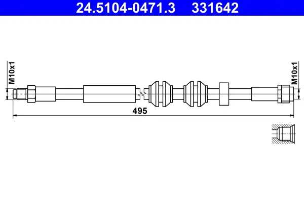 Спирачни маркучи за MERCEDES-BENZ E-CLASS T-Model (S213) E 300 EQ Boost (213.283) 24.5104-0471.3 ATE                 
