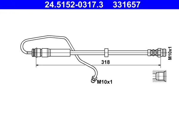 Спирачни маркучи за AUDI A5 (F53) 45 TFSI Mild Hybrid quattro 24.5152-0317.3 ATE                 