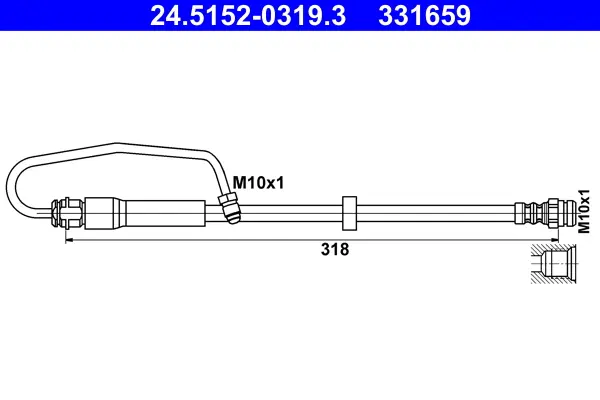 Спирачни маркучи за AUDI A5 Sportback (F5A) 45 TFSI Mild Hybrid 24.5152-0319.3 ATE                 