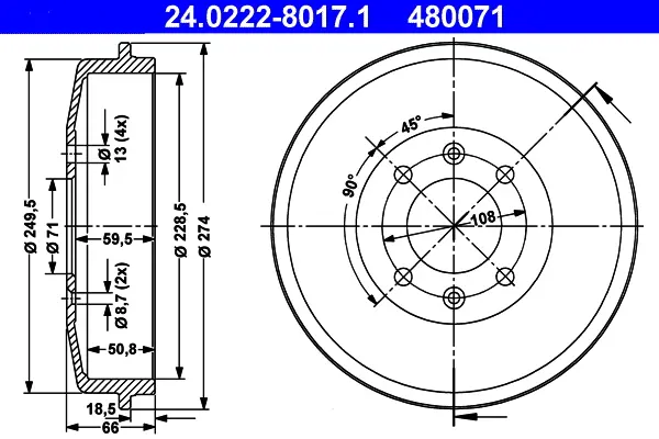 спирачен барабан ATE                 
