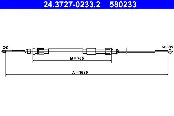 Жило ръчна спирачка за BMW 3 кабриолет (E93) 320 d 24.3727-0233.2 ATE                 