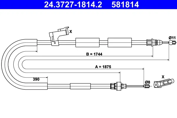 жило, ръчна спирачка ATE                 