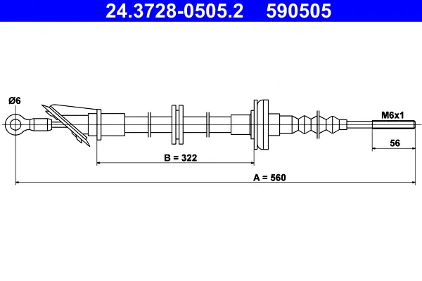 въжен механизъм, задействане на съединителя ATE                 
