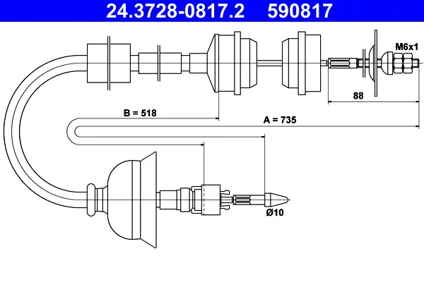 въжен механизъм, задействане на съединителя ATE                 