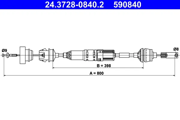 въжен механизъм, задействане на съединителя ATE                 