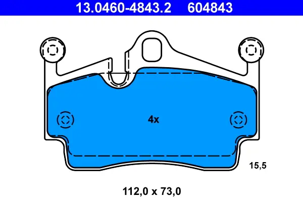 комплект спирачно феродо, дискови спирачки ATE                 