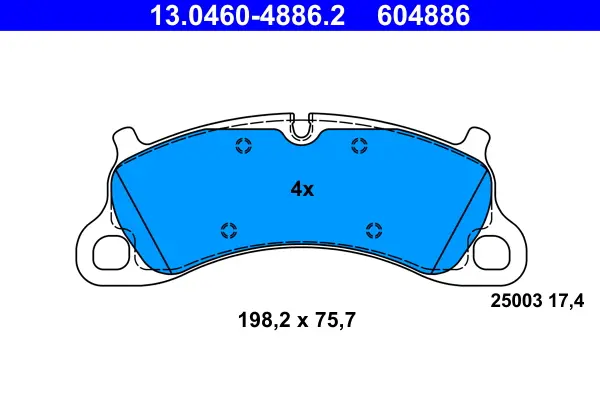Накладки за PORSCHE 911 Targa (991) 3.0 Carrera 4S 13.0460-4886.2 ATE                 