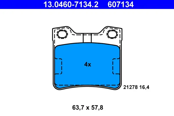 комплект спирачно феродо, дискови спирачки ATE                 