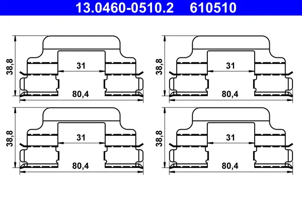 Принадлежности накладки за SKODA FABIA (6Y2) 1.4 TDI 13.0460-0510.2 ATE                 