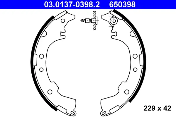 комплект спирачна челюст ATE                 