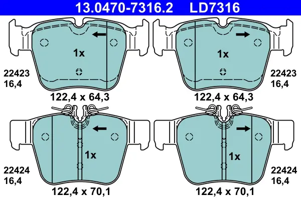 Накладки за MERCEDES-BENZ GLC Coupe (C253) 300 4-matic (253.349) 13.0470-7316.2 ATE                 