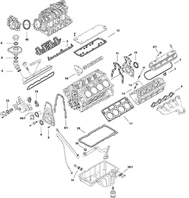 пълен комплект гарнитури, двигател ELRING              