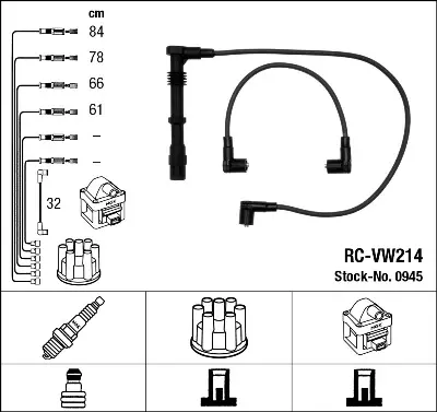 комплект запалителеи кабели NGK                 