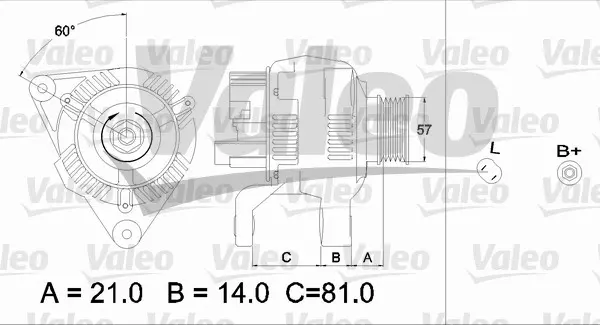 Алтернатор / генератор за AUDI A4 (8D2, B5) 1.6 437188 VALEO               