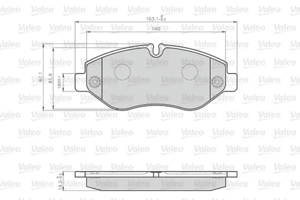 комплект спирачно феродо, дискови спирачки VALEO               