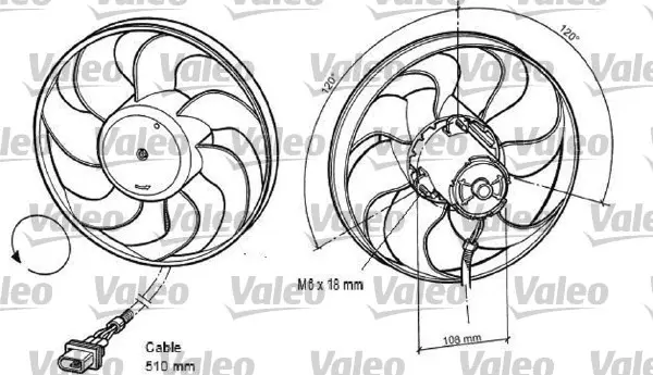 Вентилатор за Volkswagen LUPO (6X1, 6E1) 1.4 TDI 696042 VALEO               
