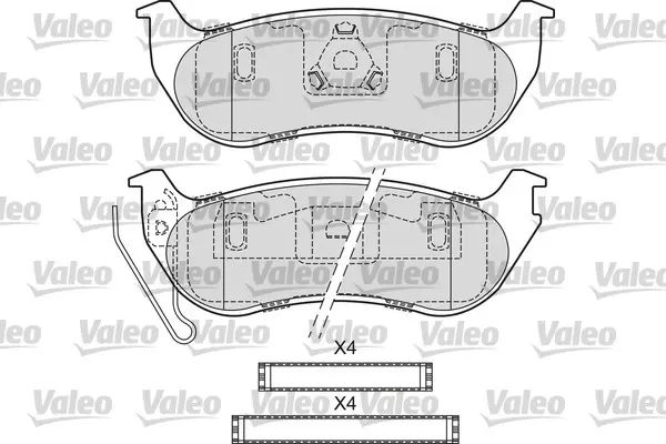 комплект спирачно феродо, дискови спирачки VALEO               