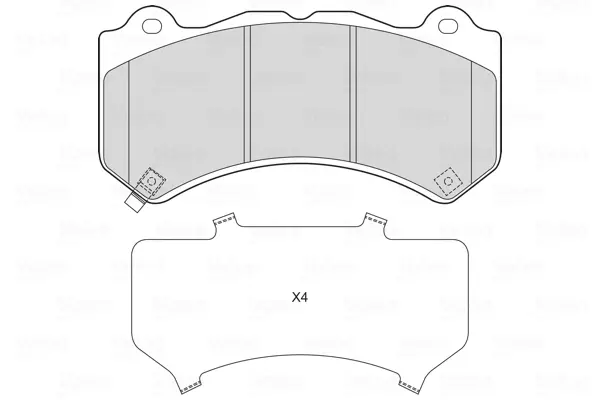 комплект спирачно феродо, дискови спирачки VALEO               