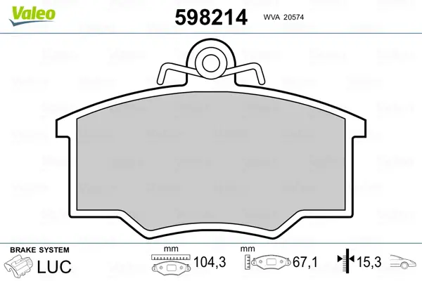 комплект спирачно феродо, дискови спирачки VALEO               