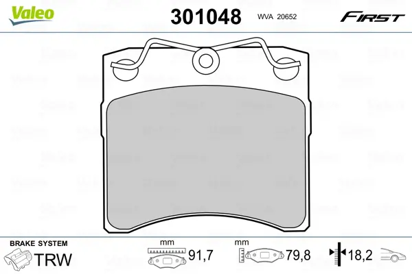 комплект спирачно феродо, дискови спирачки VALEO               