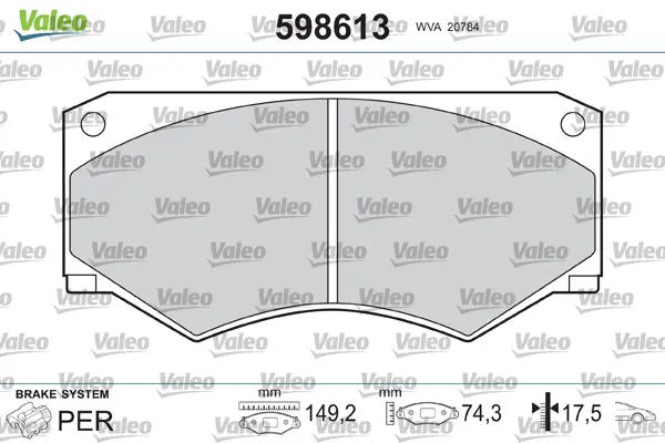 комплект спирачно феродо, дискови спирачки VALEO               