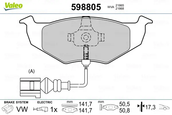 комплект спирачно феродо, дискови спирачки VALEO               