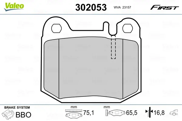 комплект спирачно феродо, дискови спирачки VALEO               