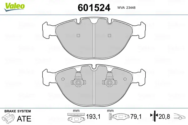 комплект спирачно феродо, дискови спирачки VALEO               