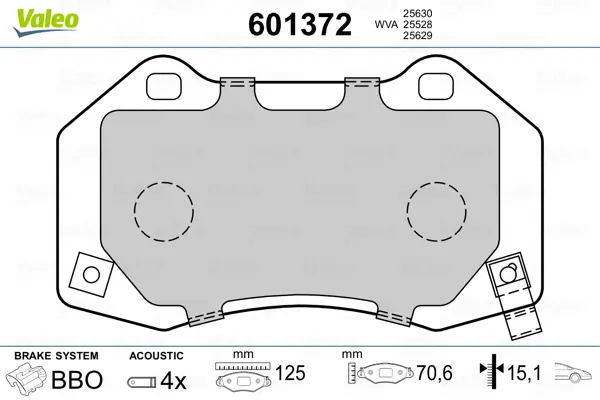 комплект спирачно феродо, дискови спирачки VALEO               