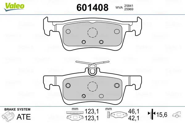комплект спирачно феродо, дискови спирачки VALEO               