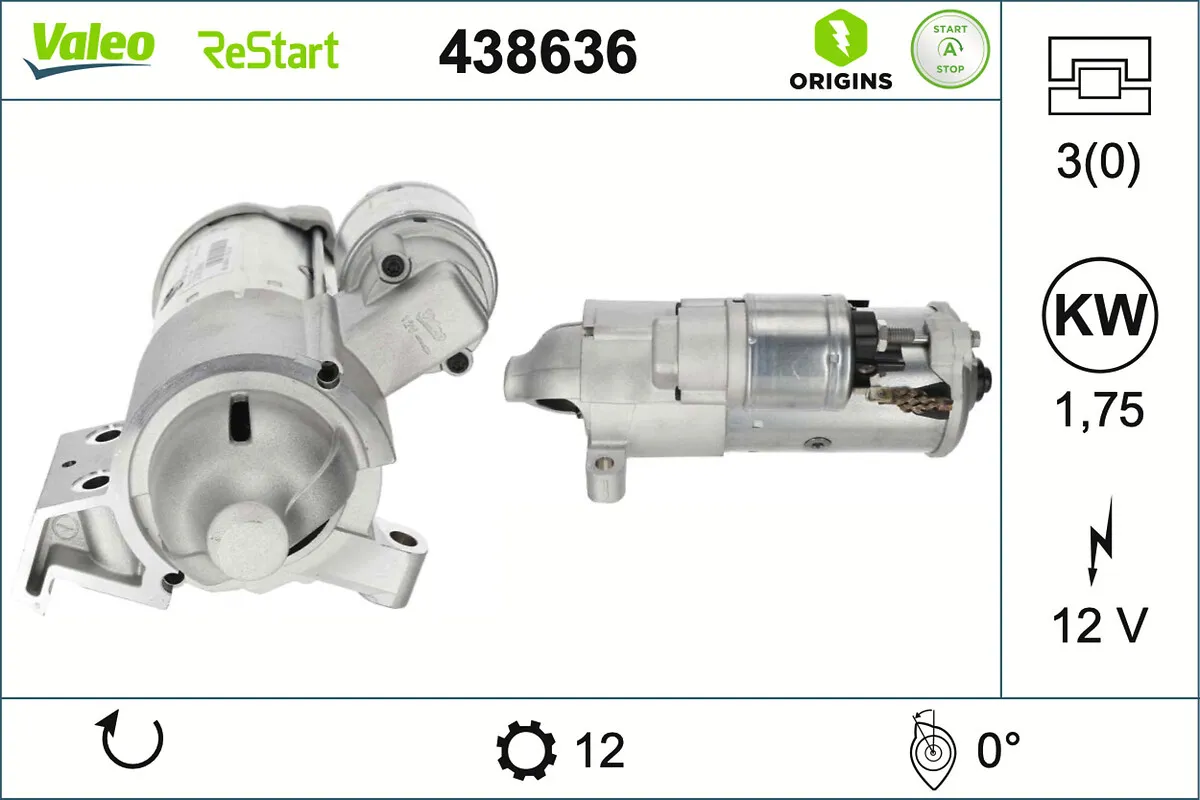 VALEO ORIGINS STOP&START - NEW O.E. TECHNOLOGY , стартер VALEO