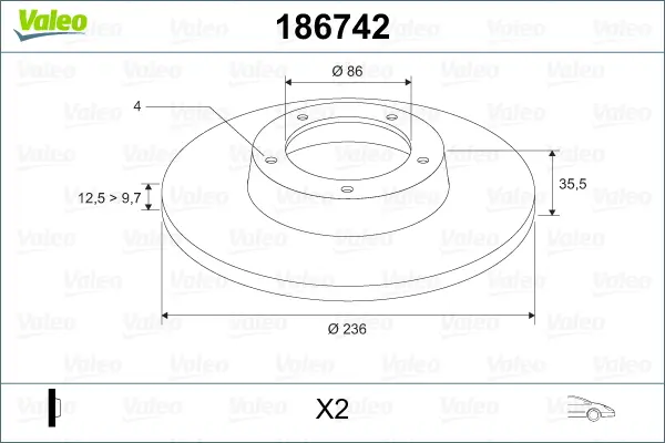 спирачен диск VALEO               