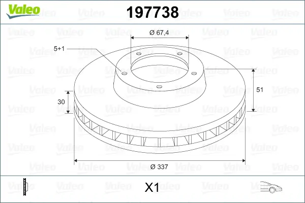Спирачни дискове за OPEL INSIGNIA 2.0 CDTI 4x4 197738 VALEO               