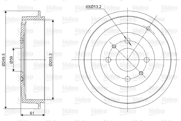спирачен барабан VALEO               