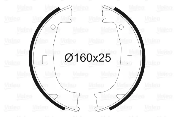 комплект спирачна челюст, ръчна спирачка VALEO               