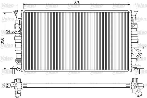 радиатор, охлаждане на двигателя VALEO               
