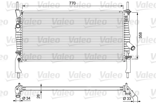 радиатор, охлаждане на двигателя VALEO               