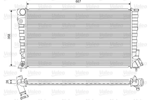 радиатор, охлаждане на двигателя VALEO               