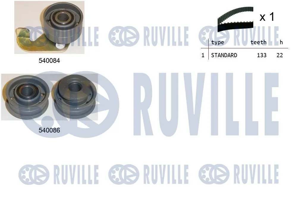 комплект ангренажен ремък RUVILLE             