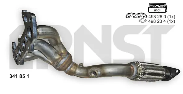 колектор (дъга), изпускателна система ERNST               