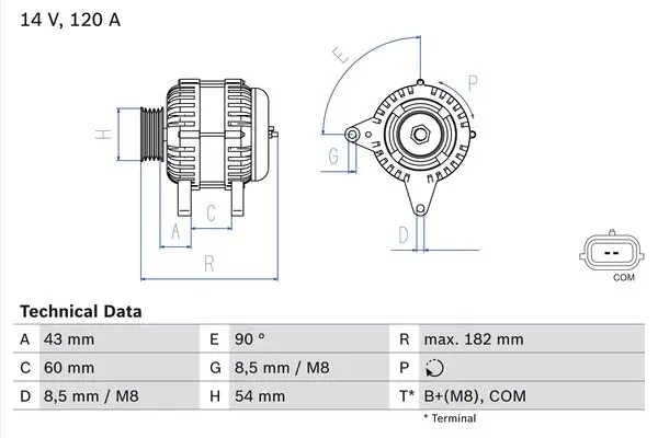 Алтернатор / генератор за RENAULT CLIO III фургон/хетчбек (SB, SR) 1.5 dCi 0 986 047 340 BOSCH               